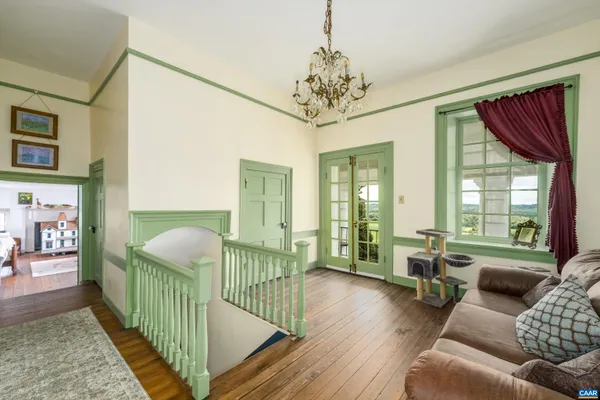 a view of a balcony with lake view