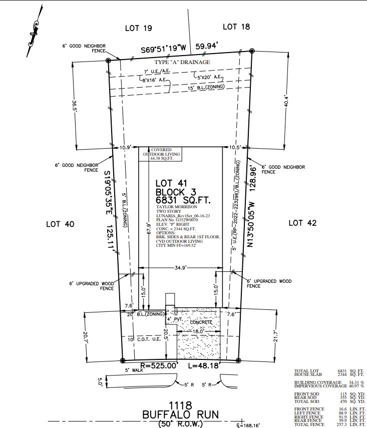 1118 Buffalo Run Tomball, TX 77375 - Photo 5 of 45 1118 Buffalo Run Preliminary Plot Plan