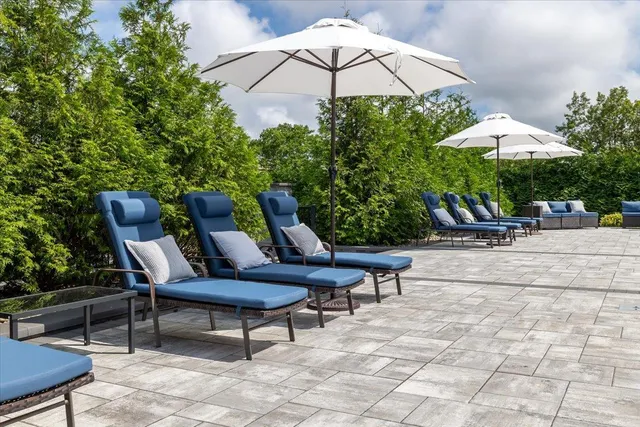 a view of a outdoor with a sitting area