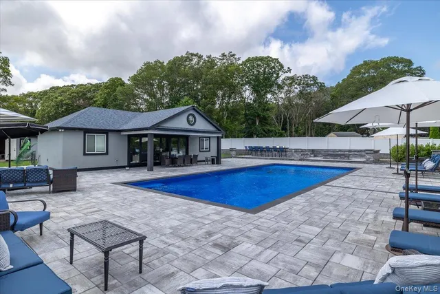 a view of outdoor space yard and swimming pool