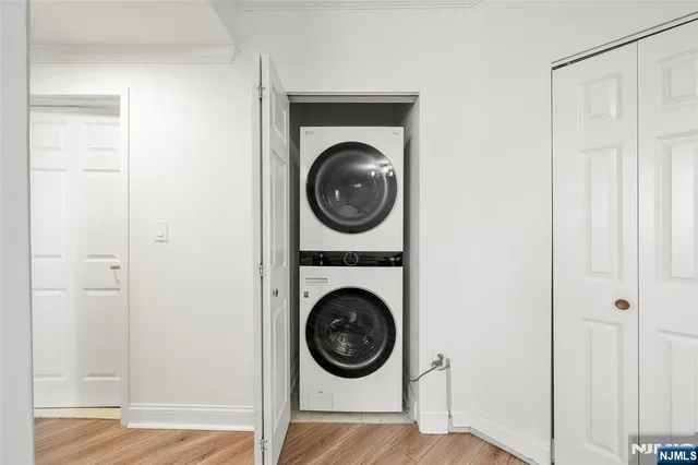 a view of washer and dryer in a utility room