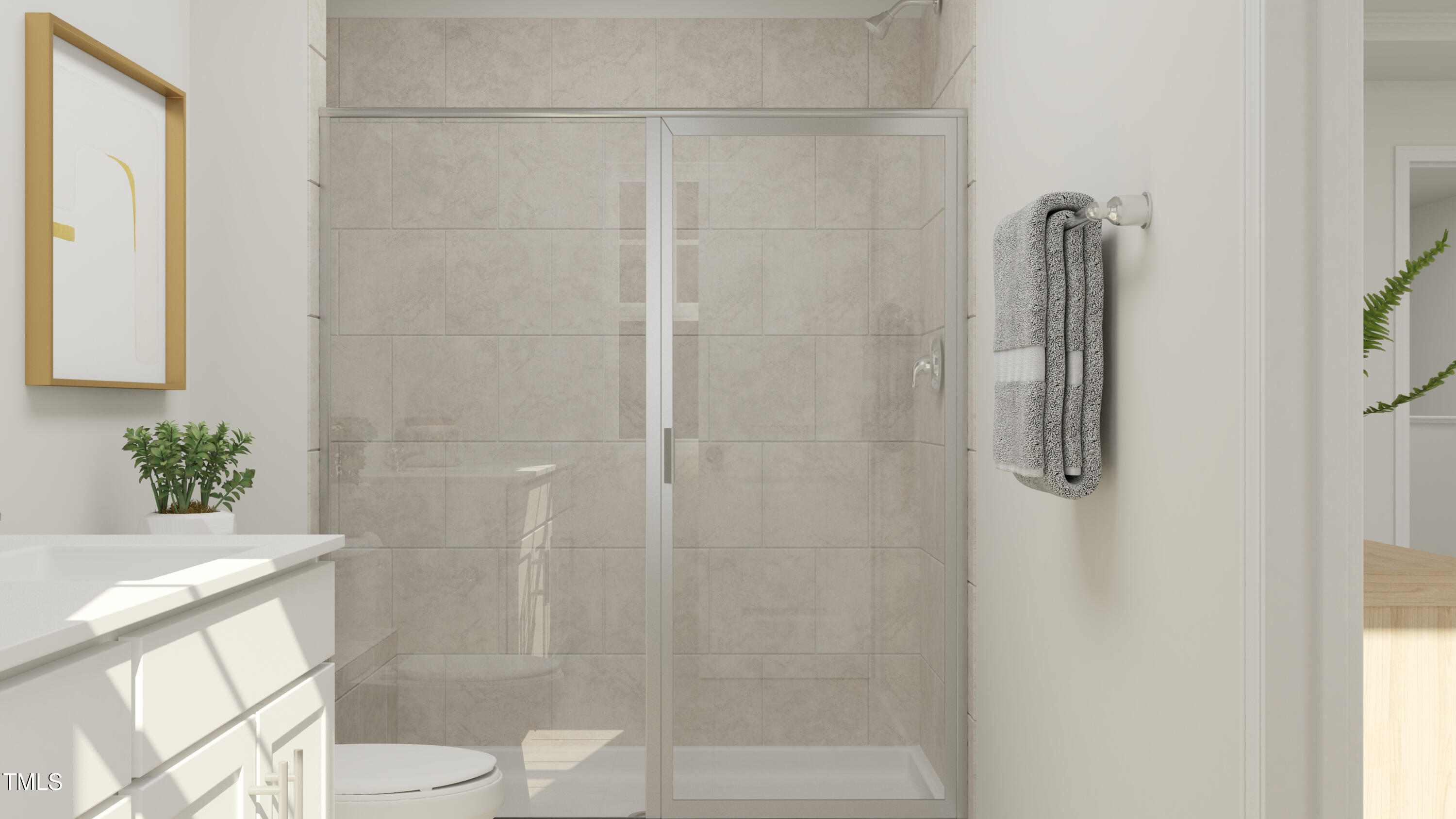 130 Paramount Drive Smithfield, NC 27577 - Photo 19 of 20 a bathroom with a shower a toilet and a sink