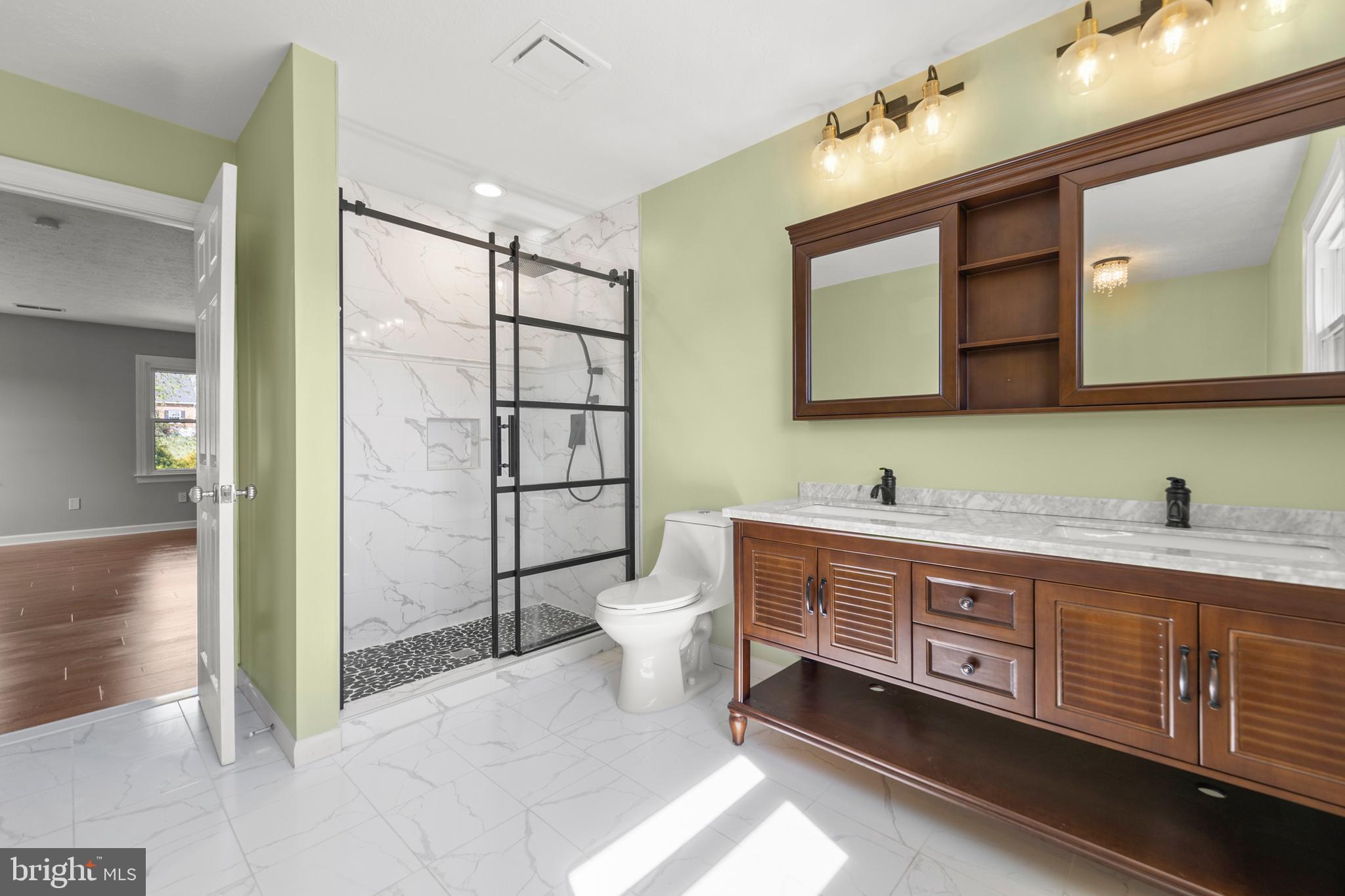 405 Spring Hollow Road Woodstock, VA 22664 - Photo 64 of 98 Tiled Master Bath ,marble counter top