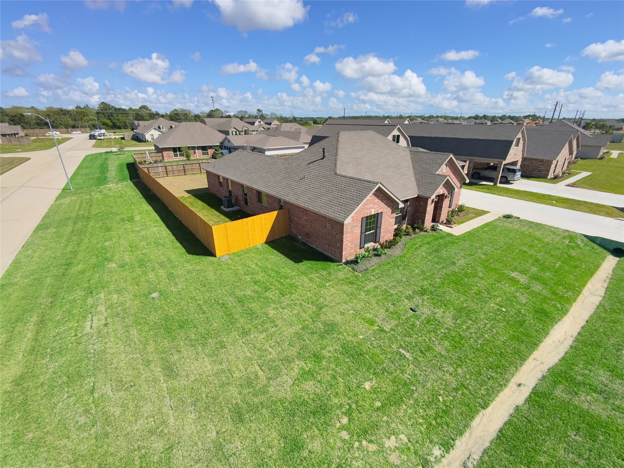 3701 Pedregal Road League City, TX 77573 - Photo 5 of 48 an aerial view of a house with swimming pool and a yard