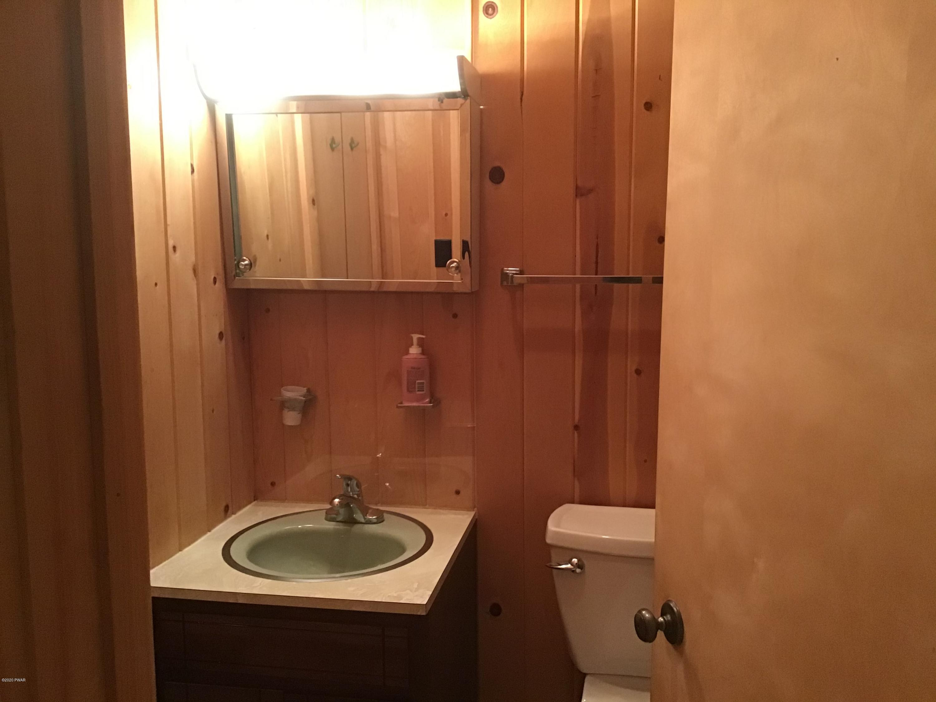 107 Maple Ridge Drive Hawley, PA 18428 - Photo 17 of 32 a bathroom with a sink a toilet and a mirror