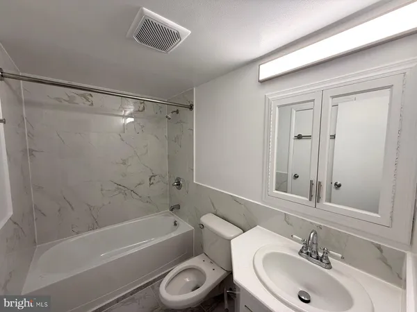 a bathroom with a sink a toilet and a bathtub