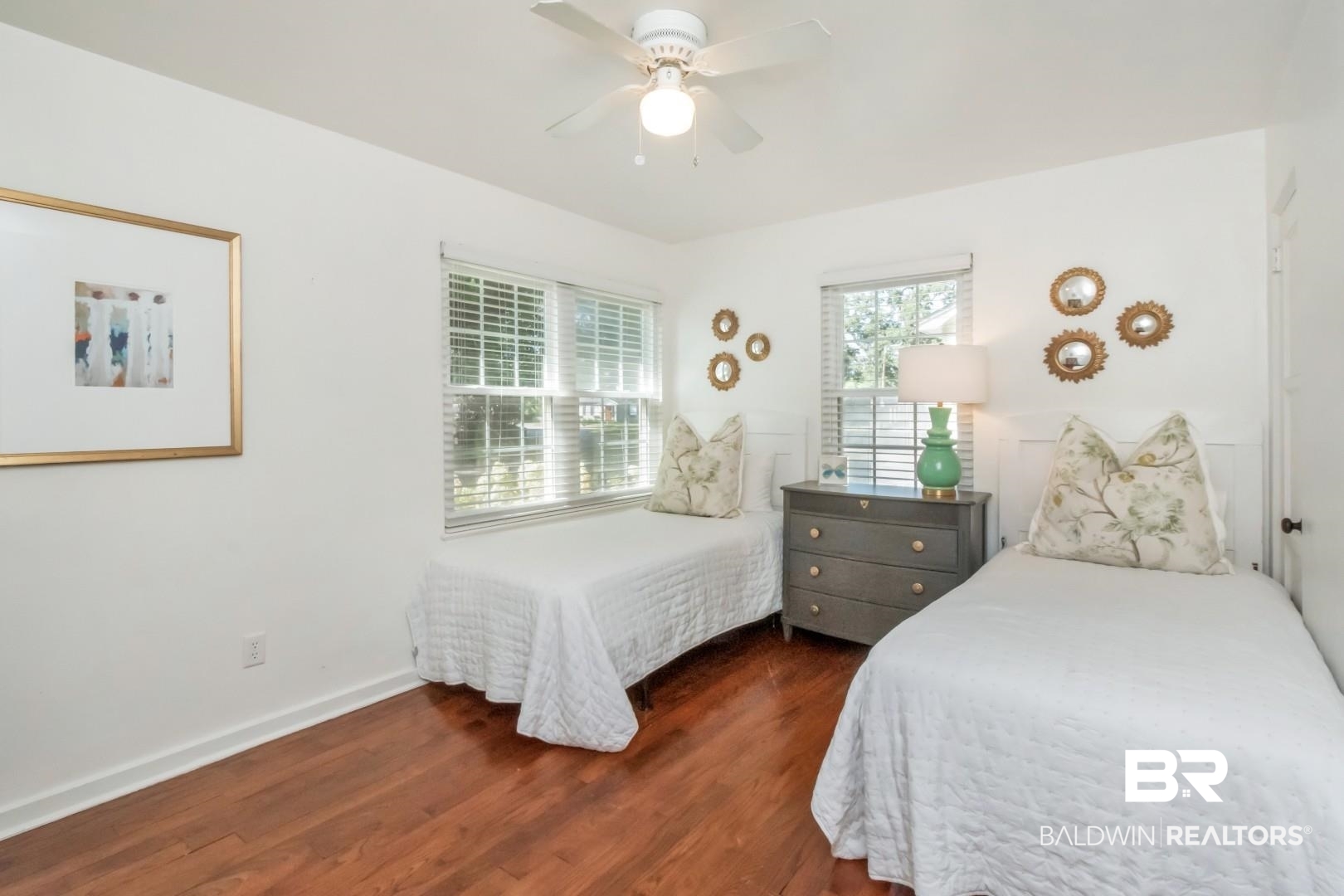 18 Princess Anne Road Mobile, AL 36608 - Photo 26 of 41 Bedroom with dark wood-type flooring and ceiling fan