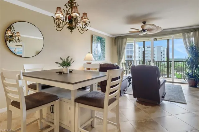 a view of a dining room with furniture wooden floor and chandelier
