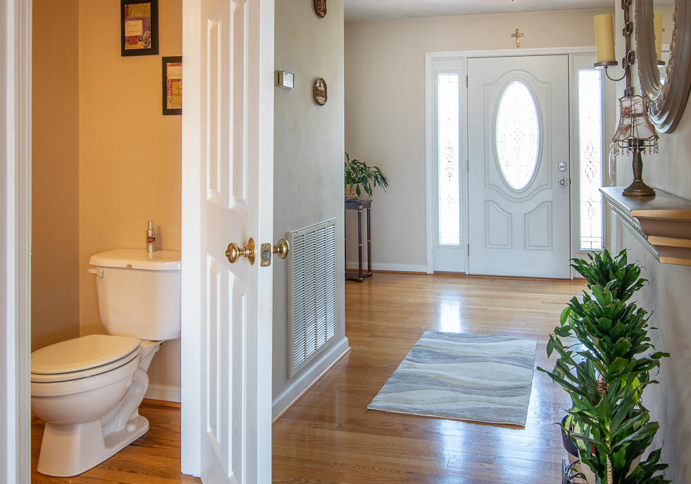 112 Aftons Meadow Road Vinton, VA 24179 - Photo 21 of 46 a bathroom with a toilet a sink and a mirror