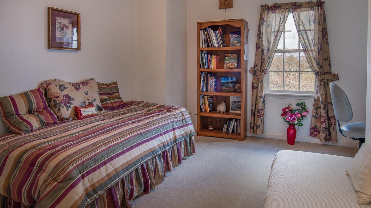 112 Aftons Meadow Road Vinton, VA 24179 - Photo 24 of 46 a bedroom with a bed a book shelf and a window