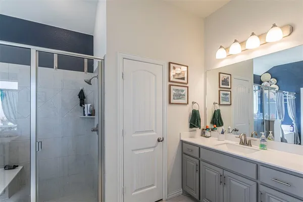 a workspace with furniture and a window