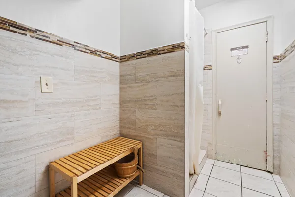 a bathroom with a shower
