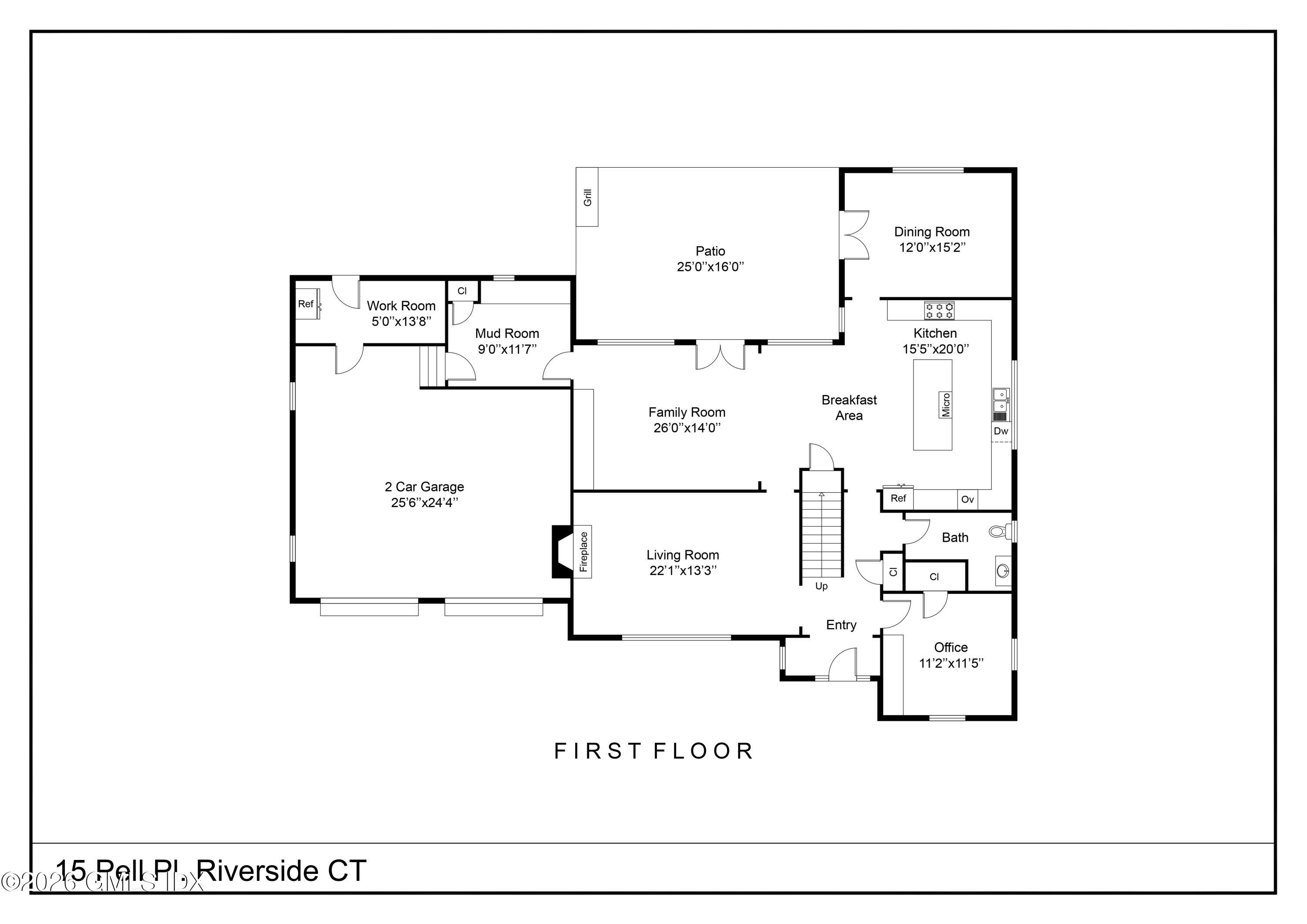 15 Pell Place Riverside, CT 06878 - Photo 33 of 35 15 Pell Pl. Riverside CT - Floor Plan FI