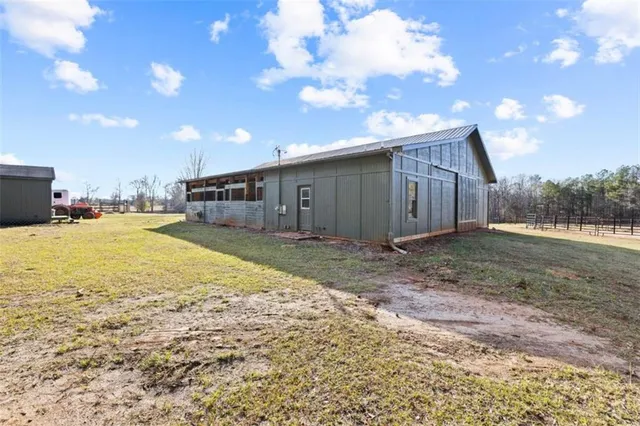 a view of a tree in a yard