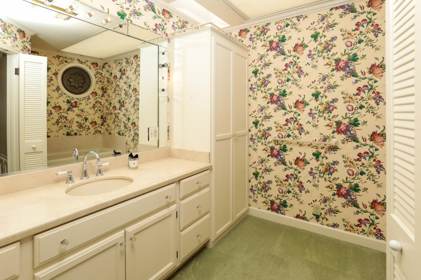 47 Bay Tree Lane Los Altos, CA 94022 - Photo 17 of 34 a bathroom with a sink and a mirror