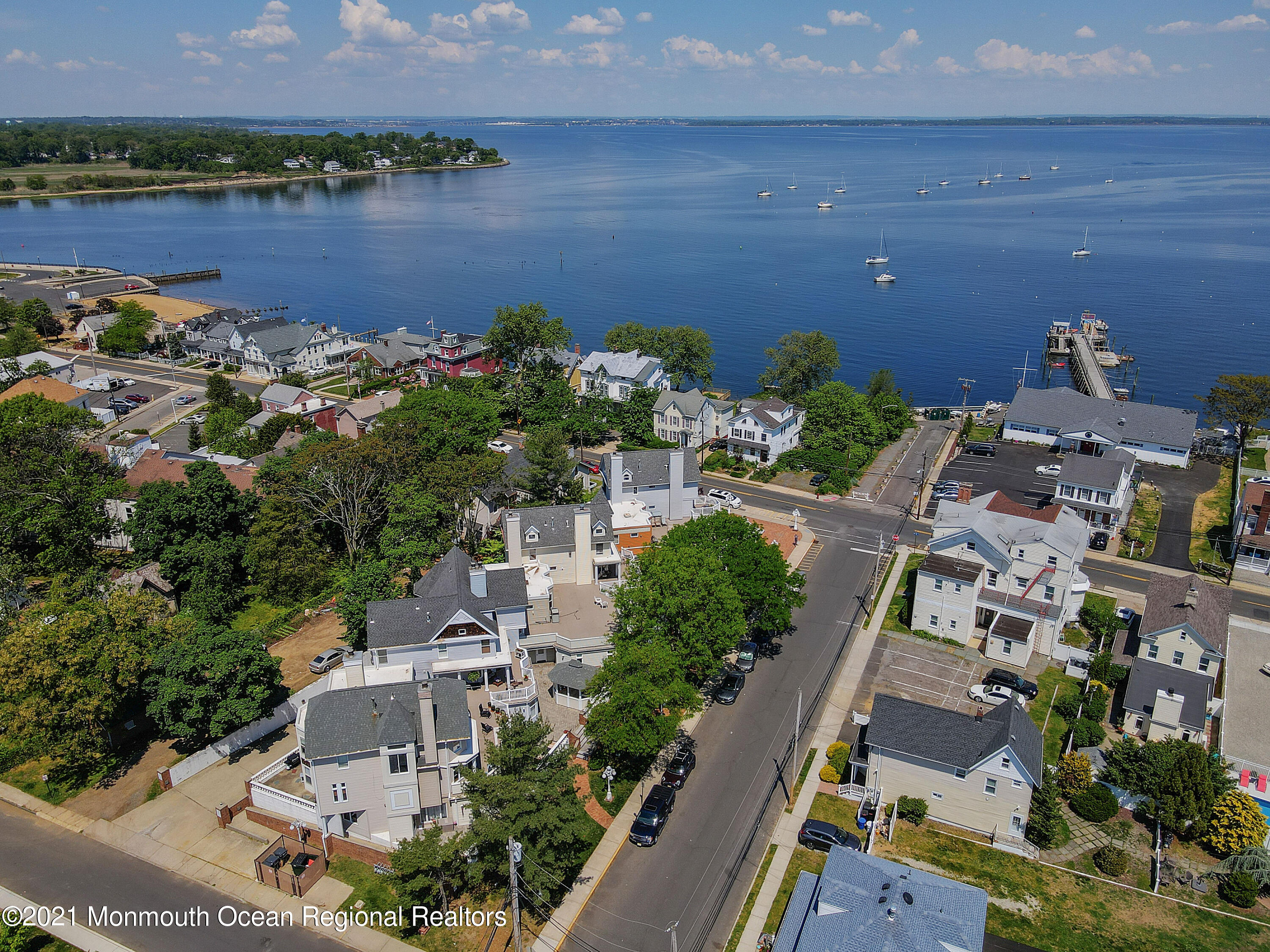 100 1st Street, Unit 11 Keyport, NJ 07735 - Photo 19 of 29 an aerial view of a house with outdoor space and lake view