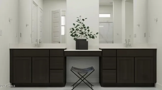 a room with a potted plant