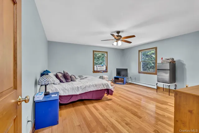 a view of a balcony with furniture