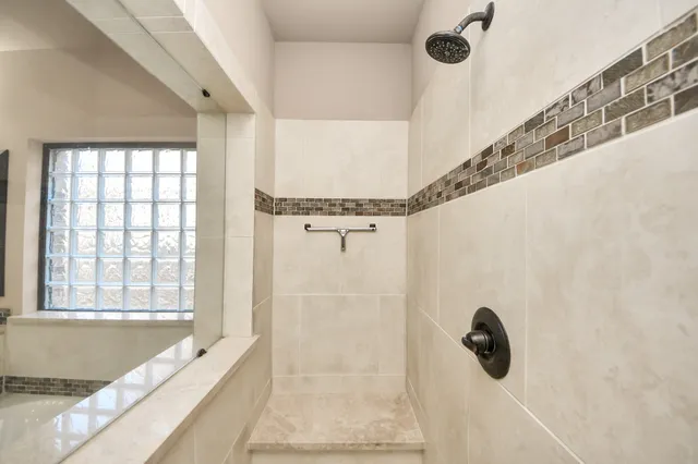 a bathroom with a shower