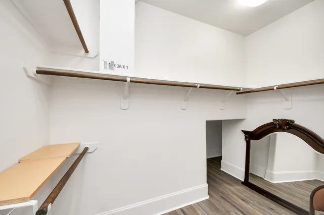 a close view of closet