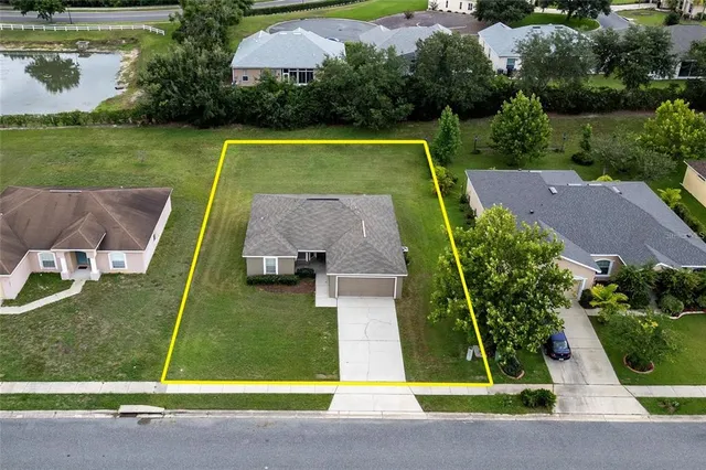 an aerial view of a house