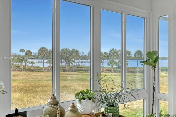 a view of lake from balcony