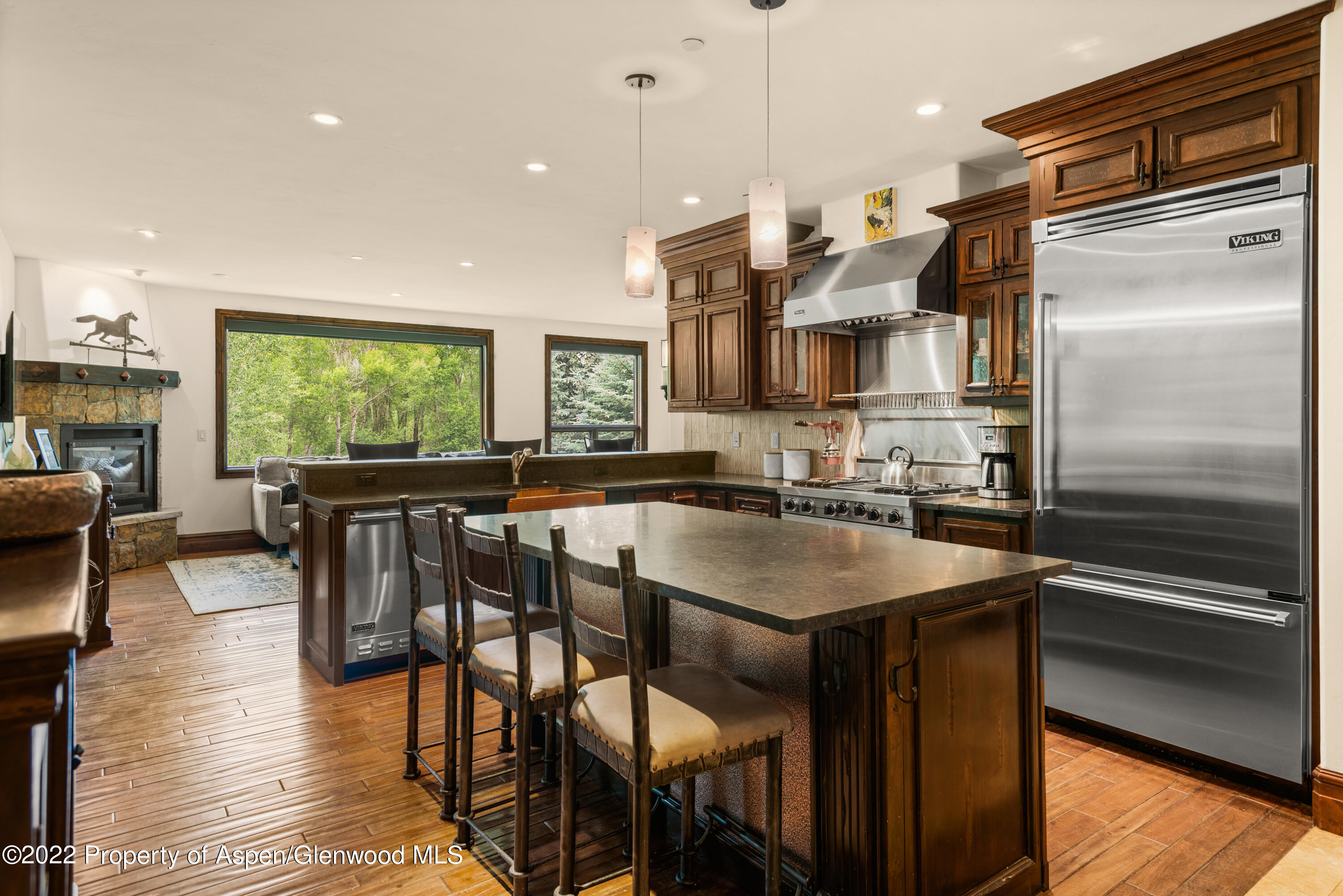23272 2 Rivers Road, Unit 201 Basalt, CO 81621 - Photo 8 of 25 a kitchen with stainless steel appliances granite countertop a sink a stove and a refrigerator