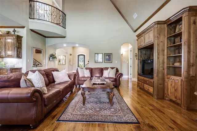 a living room with furniture