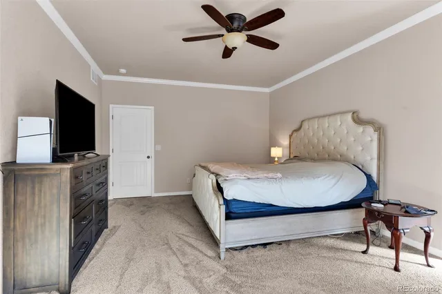 a bed room with a bed and a television