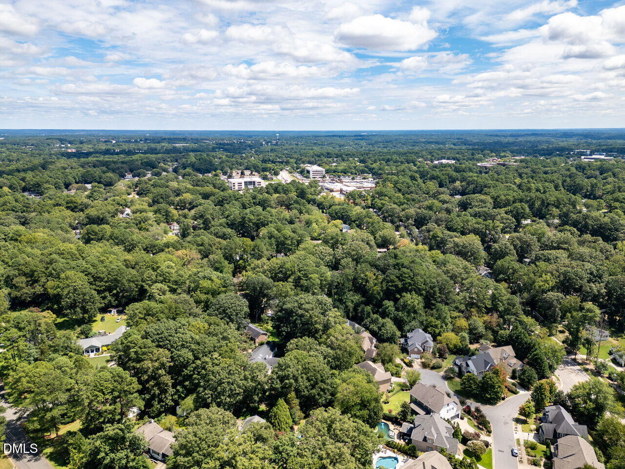 5309 Alpine Drive Raleigh, NC 27609 - Photo 53 of 67 an aerial view of a city with lots of residential buildings