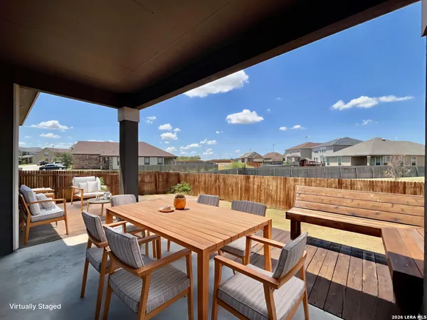 a outdoor view with a sitting space