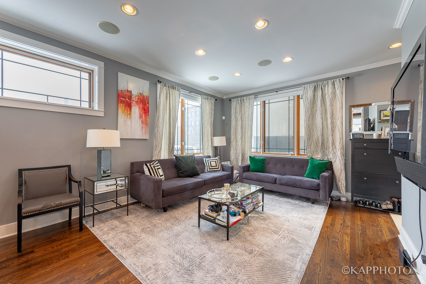 1 North Bishop Street, Unit 15 Chicago, IL 60607 - Photo 3 of 25 a living room with furniture and a rug