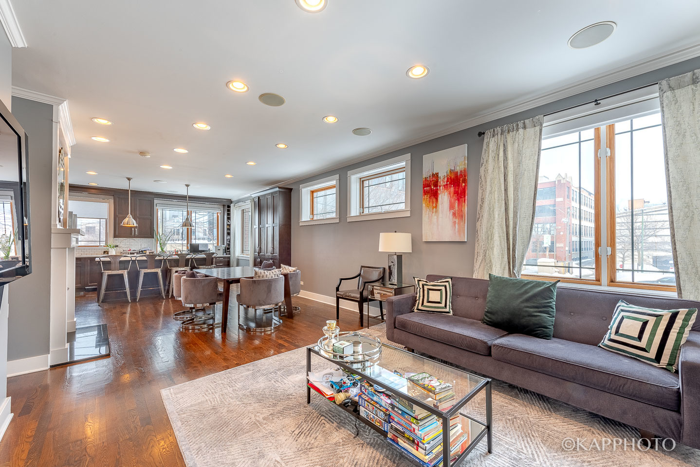 1 North Bishop Street, Unit 15 Chicago, IL 60607 - Photo 4 of 25 a living room with furniture and a wooden floor