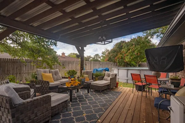 a outdoor space with patio lots of furniture