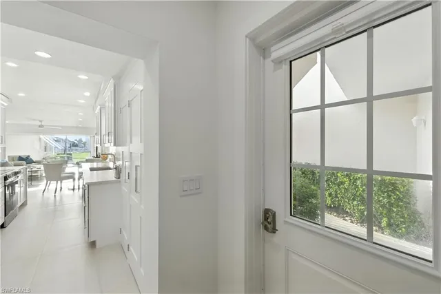 a view of kitchen with furniture and outdoor view