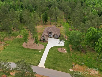 a view of a garden with a slide