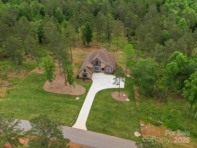 a view of a garden with a slide