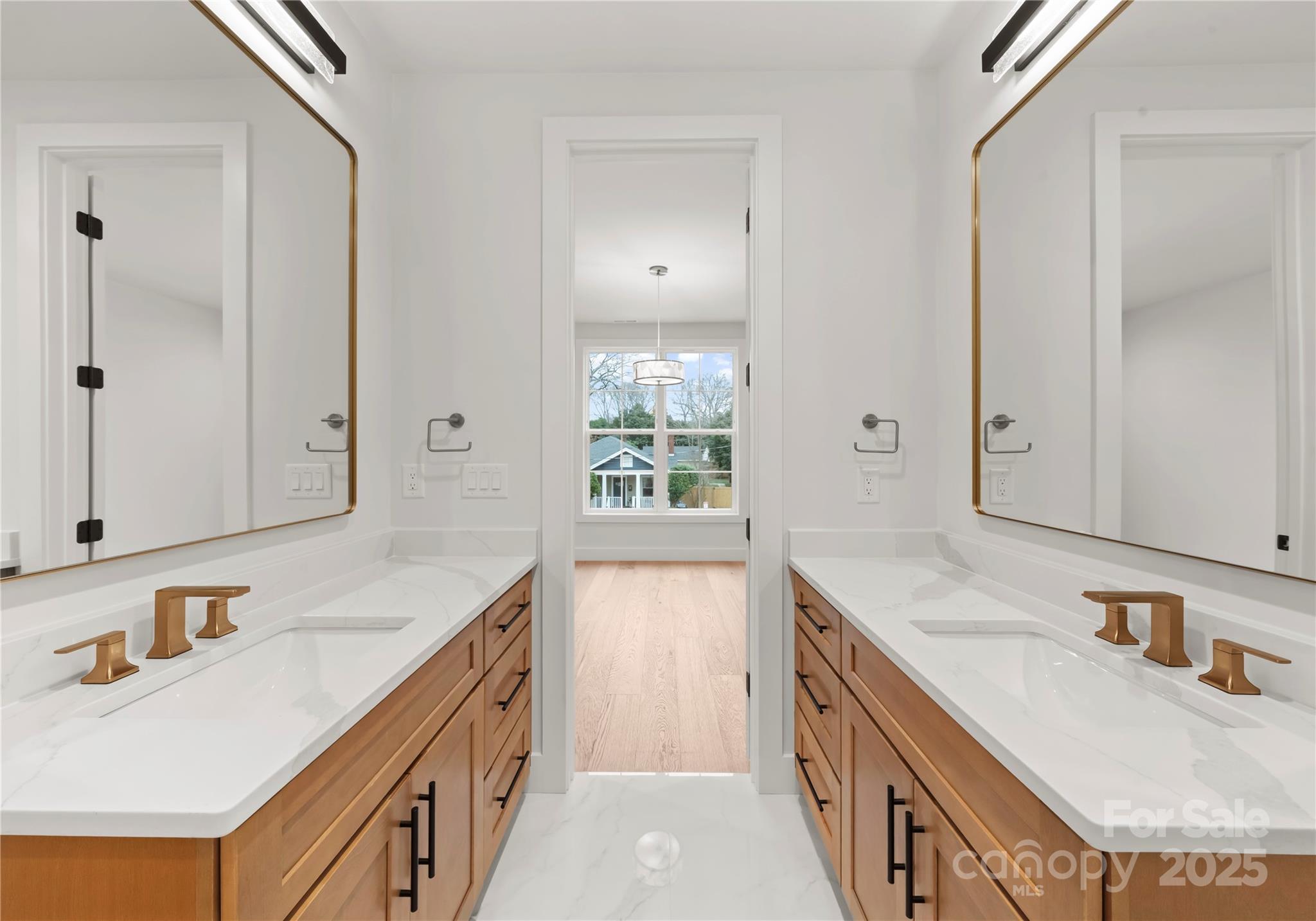 1641 Longfellow Street Charlotte, NC 28205 - Photo 41 of 48 a bathroom with a sink vanity granite tub and a mirror