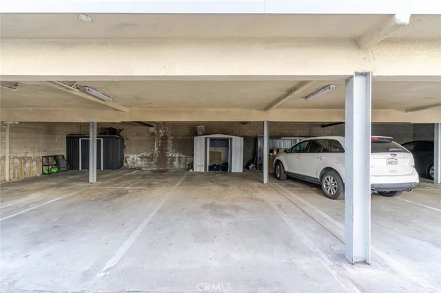 a car parked in front of a building