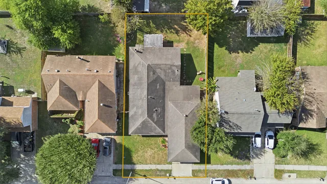 an aerial view of residential building with outdoor space