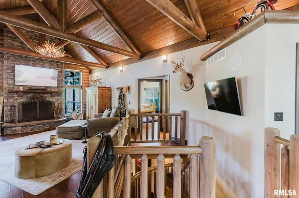 a bathroom with a sink double vanity and a mirror