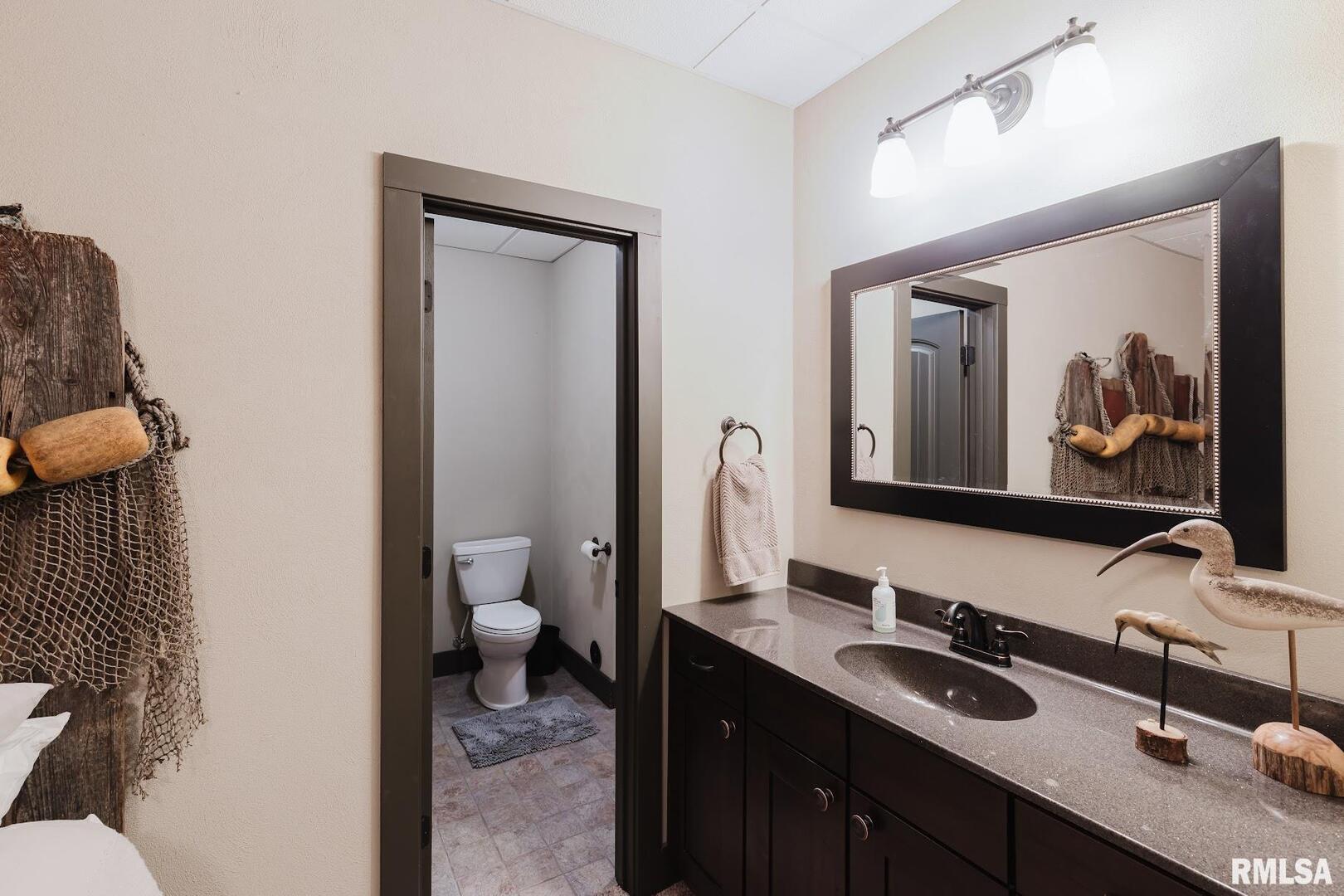 3525 Parrish Ridge Lane Goreville, IL 62939 - Photo 63 of 86 a bathroom with a sink a toilet and a mirror