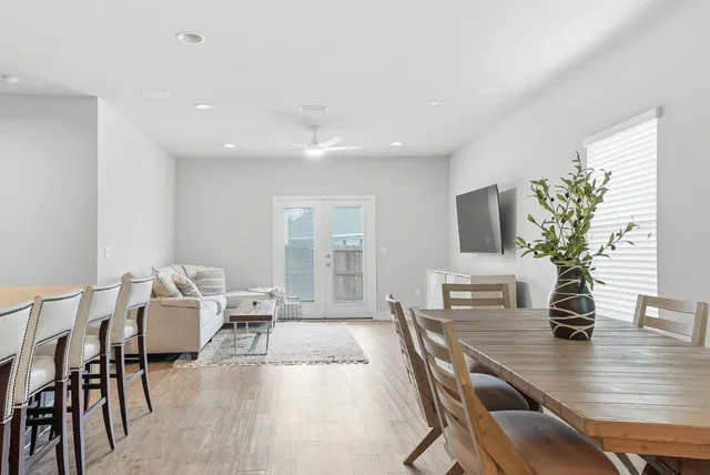 a living room with furniture