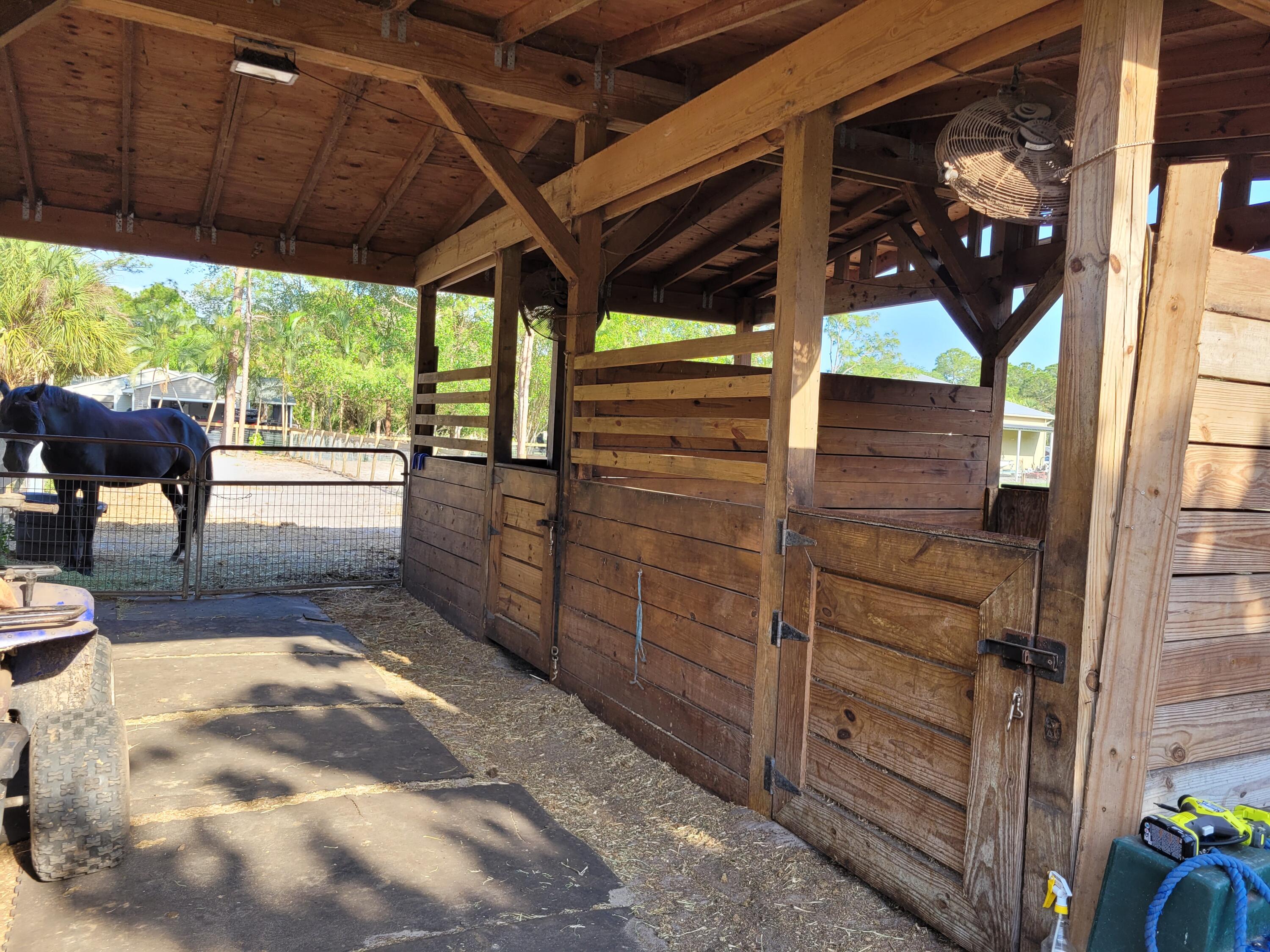 Barn Aisle and stalls, solar light