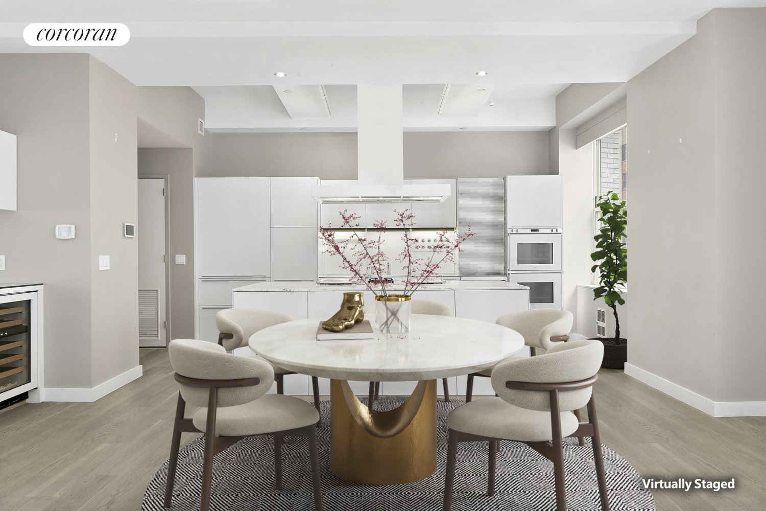 15 Broad Street, Unit 1610 Manhattan, NY 10005 - Photo 3 of 8 a view of a dining room with furniture and wooden floor