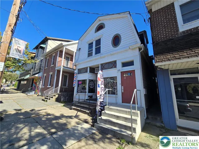 a view of a building with street view