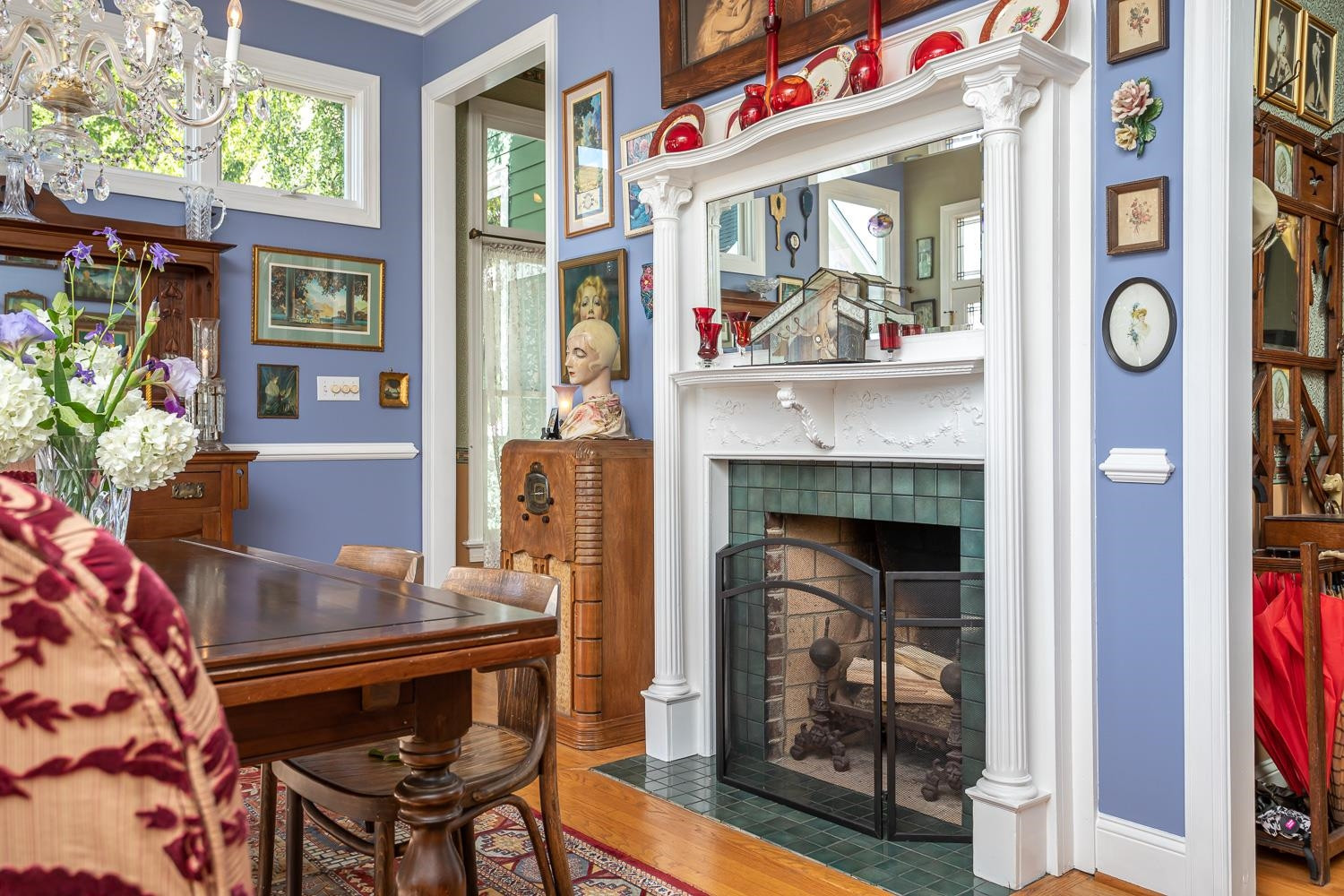 601 Leonidas Court Raleigh, NC 27604 - Photo 17 of 53 Dining Room: Antique Mantlepiece