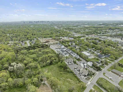 a view of a city with an outdoor space