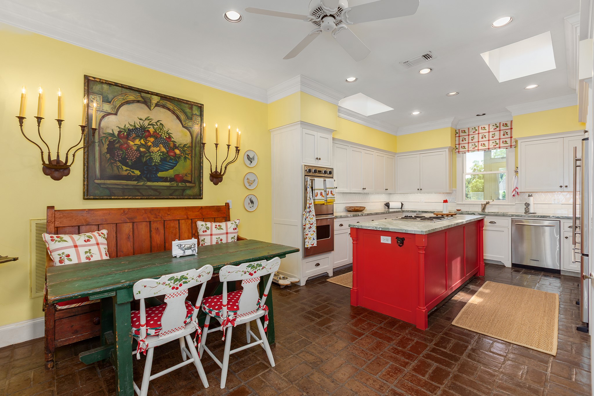2908 Robichaux Road Pattison, TX 77423 - Photo 16 of 50 a kitchen with stainless steel appliances kitchen island granite countertop a dining table and chairs