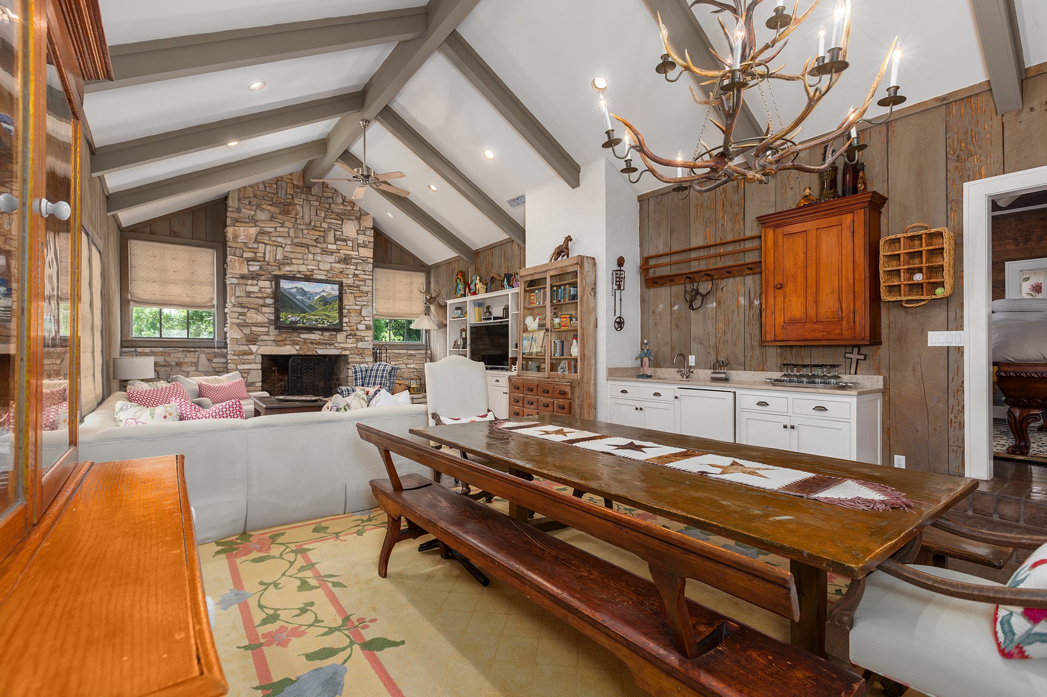 2908 Robichaux Road Pattison, TX 77423 - Photo 22 of 50 a living room with furniture pool table and a fireplace